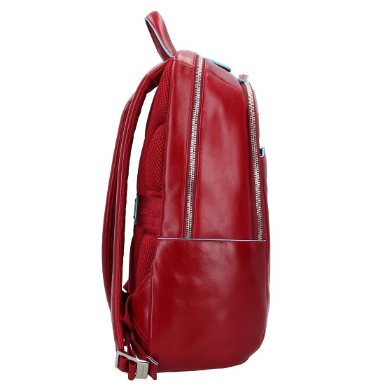 Piquadro Niebieski Plecak kwadratowy skórzany 39 cm Komora na laptopa