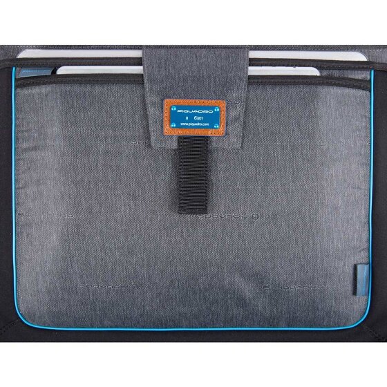 Piquadro Niebieska Teczka kwadratowa III Skórzana 39 cm Komora na laptopa