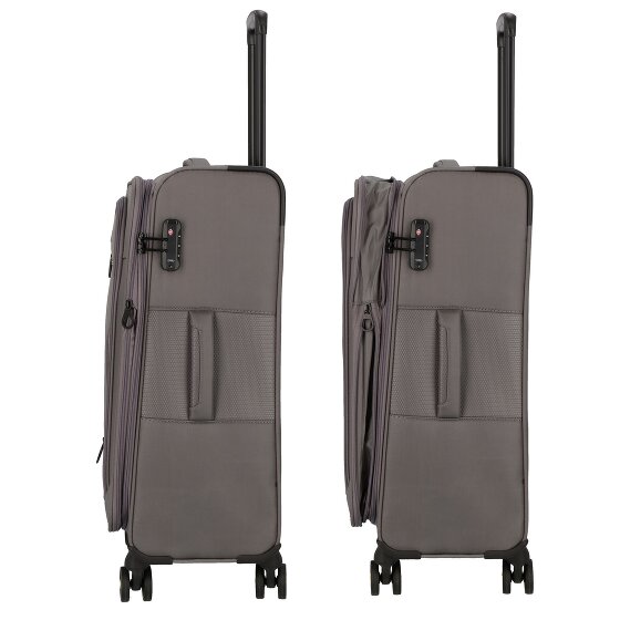 d&n Travel Line 9704 4 kółka Walizka M 68 cm z plisą rozprężną