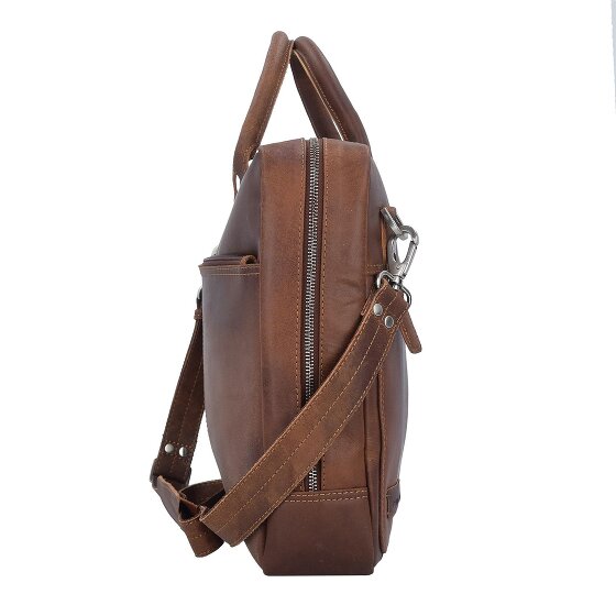 Plevier Vintage London Teczka Ochrona RFID Skóra 41 cm Komora na laptopa