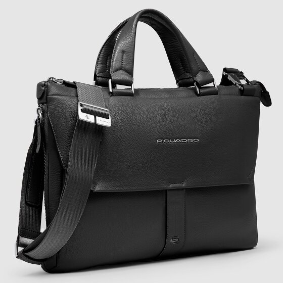 Piquadro Than Teczka Skórzany 26 cm Komora na laptopa z plisą rozprężną