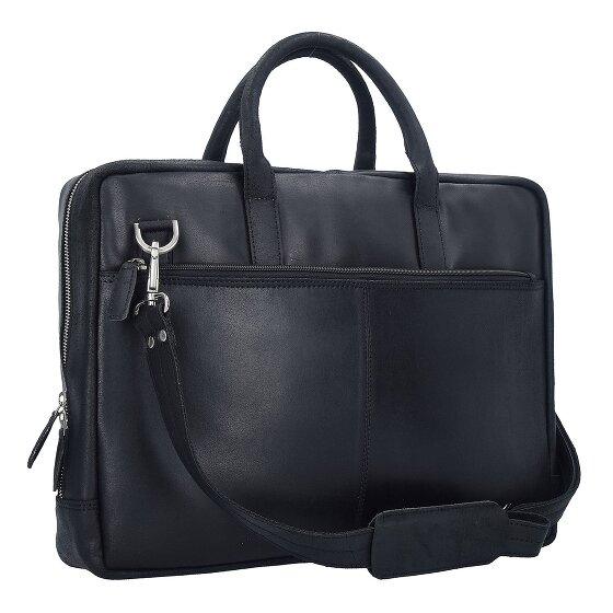 Plevier Vintage London Teczka Ochrona RFID Skórzany 41 cm Komora na laptopa