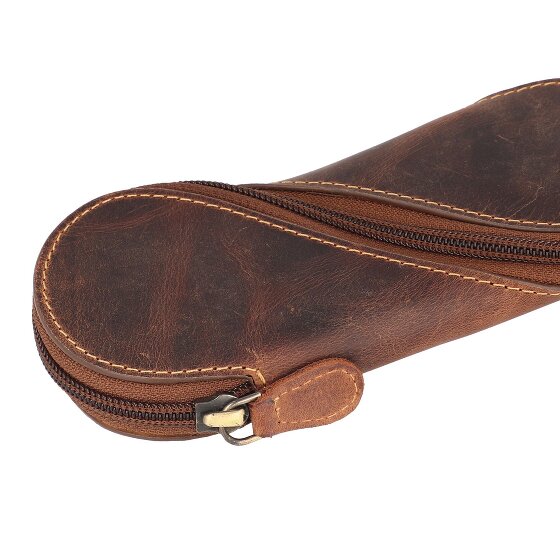 Greenburry Skórzane etui na okulary w stylu vintage 17 cm