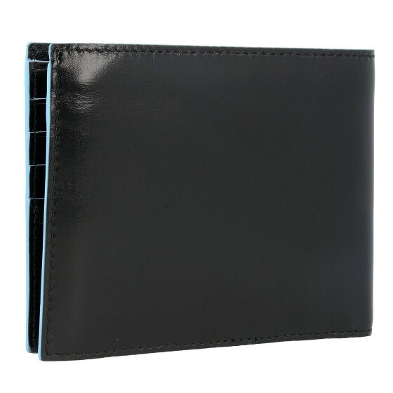 Piquadro Niebieski kwadratowy portfel skórzany 12,5 cm