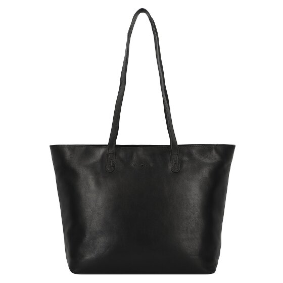 Greenburry Pure Black Shopper Bag Skórzany 35 cm Komora na laptopa