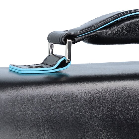 Piquadro Niebieska Teczka kwadratowa II Skórzana 40 cm Komora na laptopa