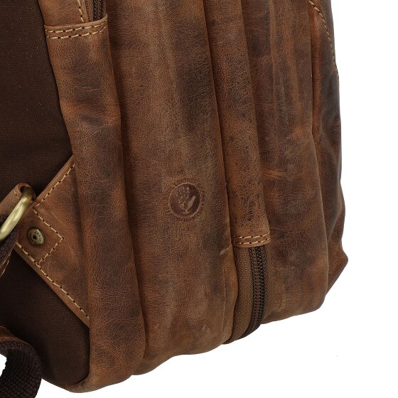 Greenburry Skórzany plecak podróżny w stylu vintage z przegrodą na laptopa 48 cm