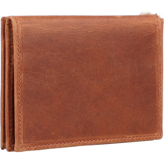 Mika Skórzany portfel RFID 11 cm z klipsem na pieniądze