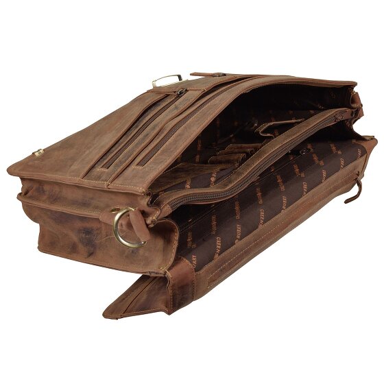 Greenburry Vintage Briefcase Leather 38 cm z 2 głównymi przegrodami