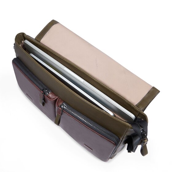 Piquadro Harper Briefcase Messenger Skórzany 37 cm Komora na laptopa