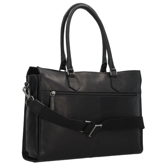 Greenburry Pure Black Torba na ramię Skórzany 40 cm Komora na laptopa