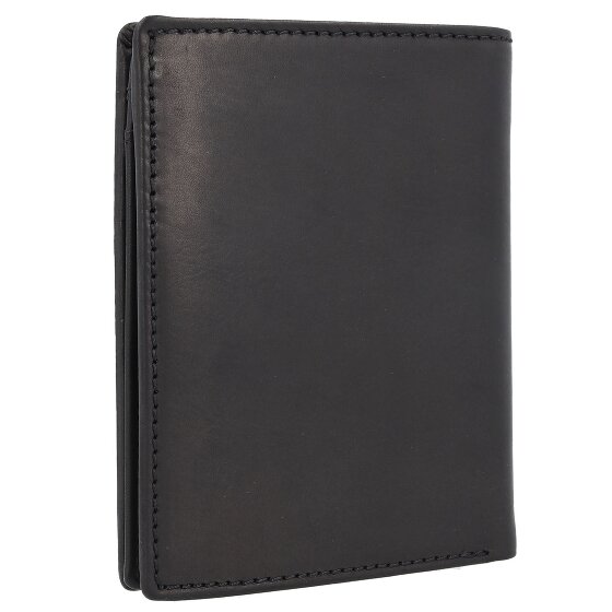 Greenburry Pure Black Portfel Ochrona RFID Skórzany 10.5 cm