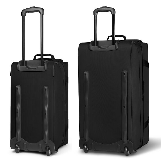 Redolz Zestaw 2-częściowy torb podróżnych Duffle Essentials z 2 kółkami, rozmiary M i L, z funkcją poszerzenia