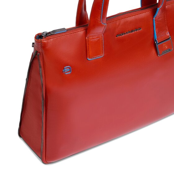 Piquadro Blue Square Shopper Bag Skórzany 38 cm Komora na laptopa z plisą rozprężną