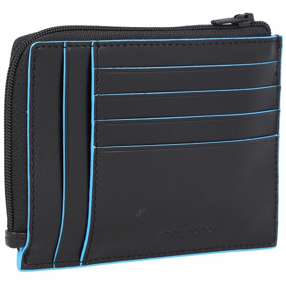 Piquadro Niebieskie kwadratowe etui na karty kredytowe RFID Skóra 12 cm
