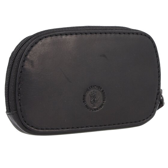 Greenburry Pure Black Portfel z kluczem Skórzany 12 cm