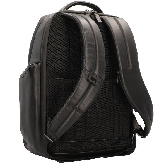 Piquadro Skórzany plecak miejski RFID z przegrodą na laptopa 44 cm