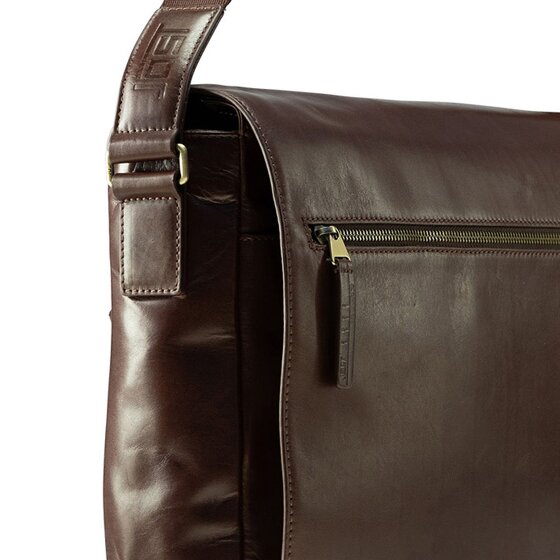 Jost Skagen Briefcase Messenger Skórzany 38 cm Komora na laptopa
