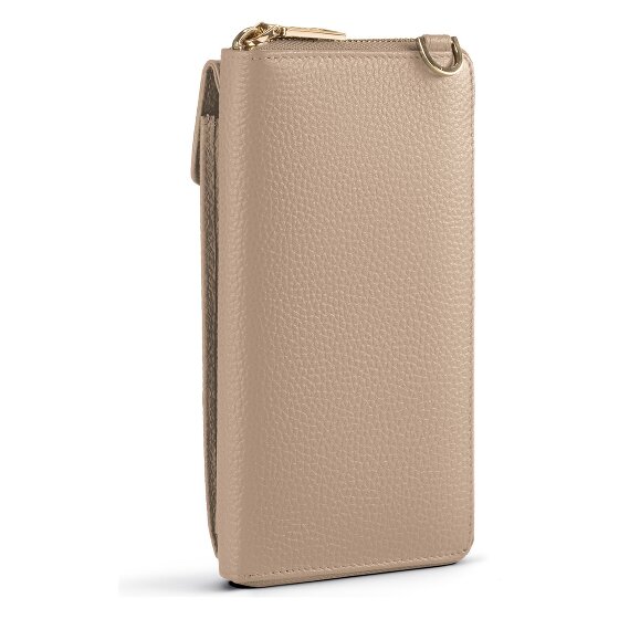 Lazarotti Portfel z skóry typu „zip-around” z Bolonii z Etui na telefon komórkowy, 19 cm