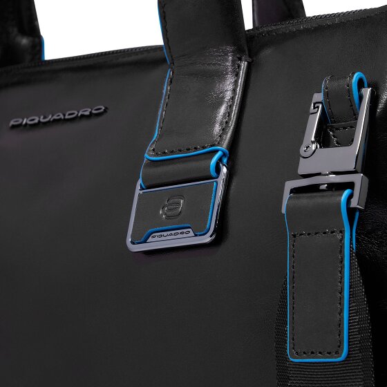 Piquadro Blue Square Shopper Bag Skórzany 38 cm Komora na laptopa z plisą rozprężną