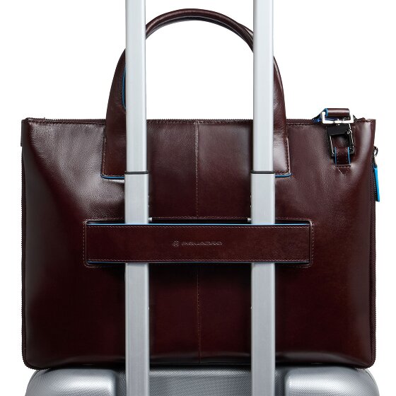 Piquadro Blue Square Shopper Bag Skórzany 38 cm Komora na laptopa z plisą rozprężną