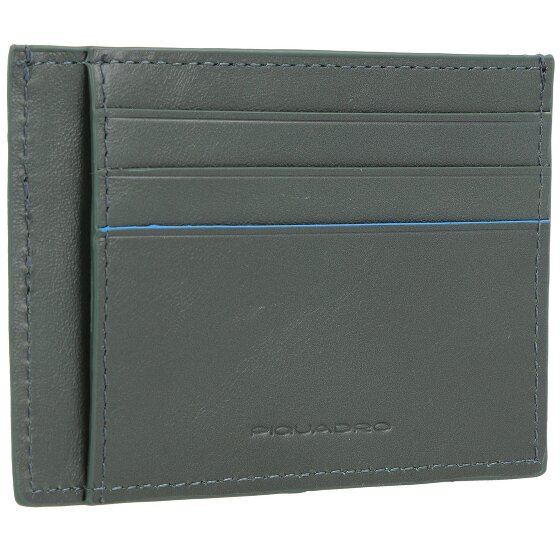 Piquadro Niebieskie skórzane etui na karty kredytowe Square Revamp RFID 11,5 cm