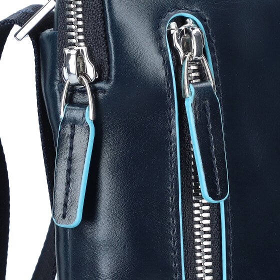 Piquadro Niebieska kwadratowa torba na ramię skórzana 21 cm