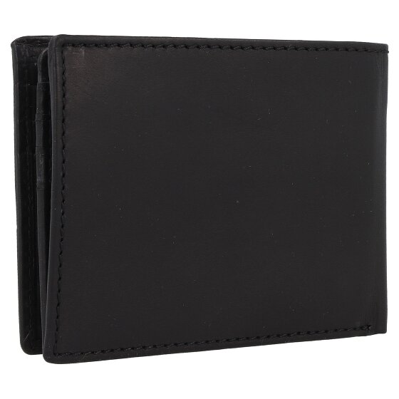 Greenburry Pure Black Portfel Ochrona RFID Skórzany 13 cm