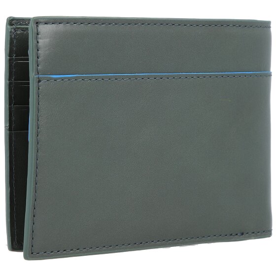 Piquadro Niebieski kwadratowy portfel Revamp RFID skórzany 13 cm