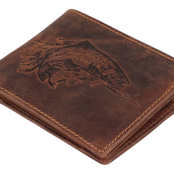 Greenburry Portfel vintage z wytłoczoną rybą 12 cm