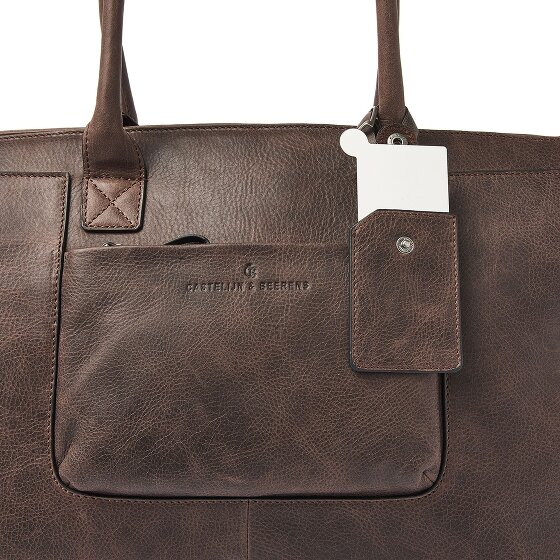 Castelijn & Beerens Skórzana torba na ramię Carisma RFID z przegrodą na laptopa 38 cm