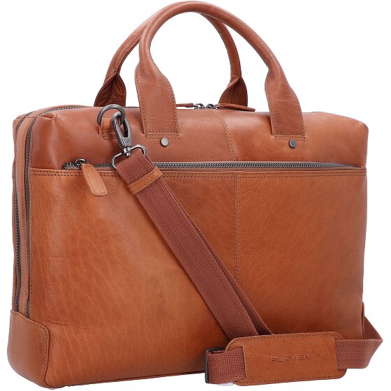 Plevier Rock Flint Teczka Ochrona RFID Skórzany 41 cm Komora na laptopa