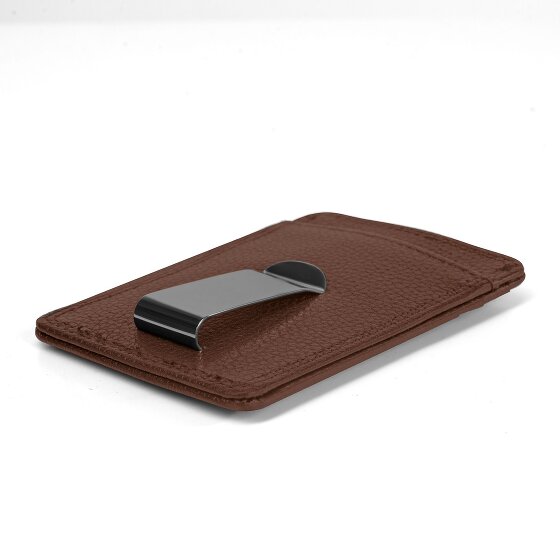 Redolz Skórzane etui na karty kredytowe Essentials RFID 7 cm z klipsem na pieniądze