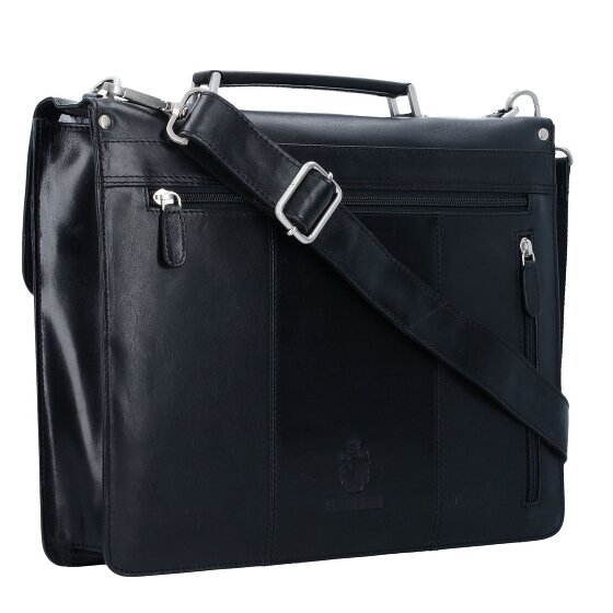 Leonhard Heyden Skórzana teczka Cambridge z przegrodą na laptopa 38 cm