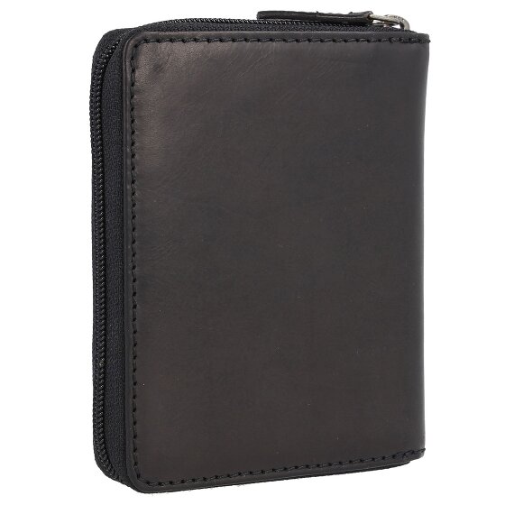 Greenburry Pure Black Portfel Ochrona RFID Skórzany 10.5 cm
