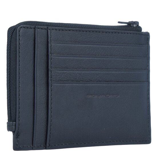 Piquadro Niebieskie kwadratowe specjalne etui na karty kredytowe RFID Skóra 12 cm