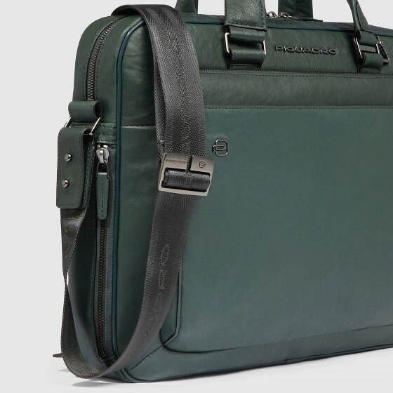 Piquadro Black Square Teczka Skórzany 40 cm Komora na laptopa