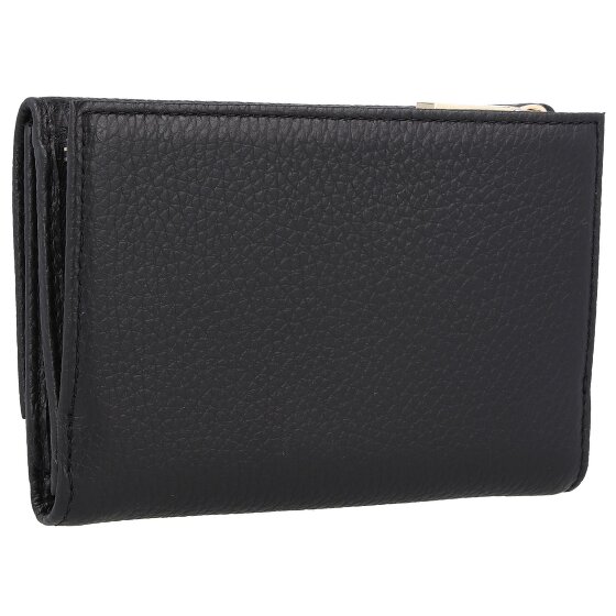 Coccinelle Metaliczny miękki portfel skórzany 14 cm