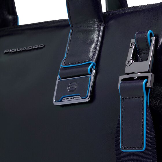 Piquadro Blue Square Shopper Bag Skórzany 38 cm Komora na laptopa z plisą rozprężną