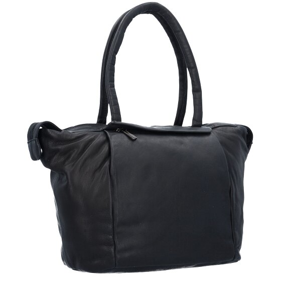 Greenland Nature Black Nappa Shopper Bag Leather 33 cm