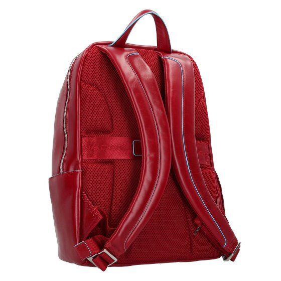 Piquadro Niebieski Plecak kwadratowy skórzany 39 cm Komora na laptopa