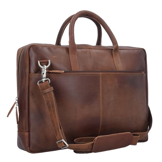Plevier Vintage London Teczka Ochrona RFID Skóra 41 cm Komora na laptopa