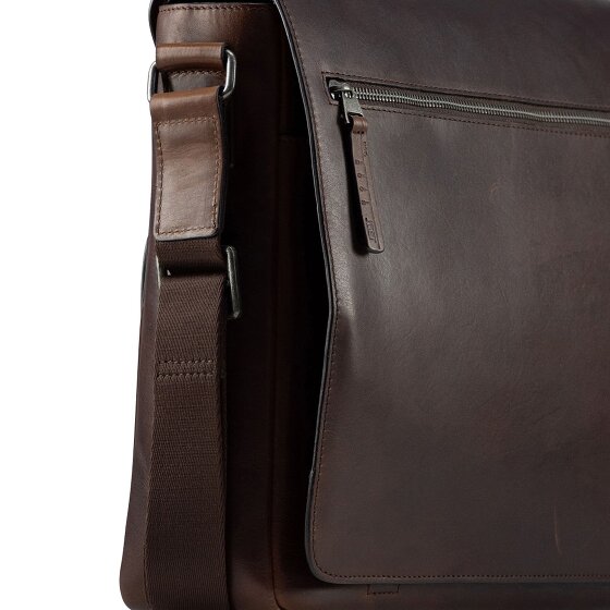 Jost Lund Briefcase Messenger Skórzany 41.5 cm Komora na laptopa
