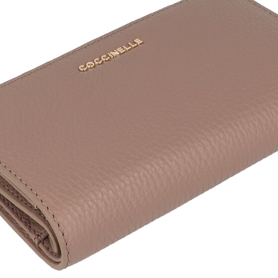 Coccinelle Metallic Portfel Ochrona RFID Skórzany 16 cm