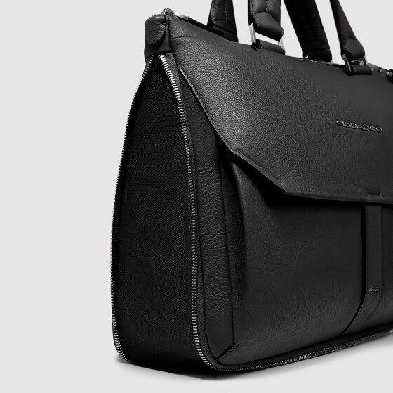 Piquadro Than Teczka Skórzany 26 cm Komora na laptopa z plisą rozprężną