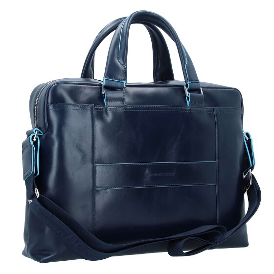 Piquadro Niebieski Kwadratowy Briefcase III Skórzany 40 cm Laptop Compartment