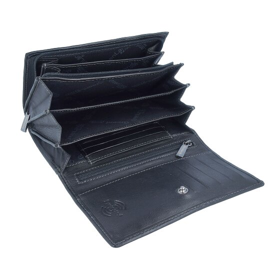 Greenland Nature Czarny portfel Nappa ze skóry RFID 16 cm