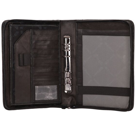 Greenland Nature Czarny Nappa Ring Folder Leather 19 cm