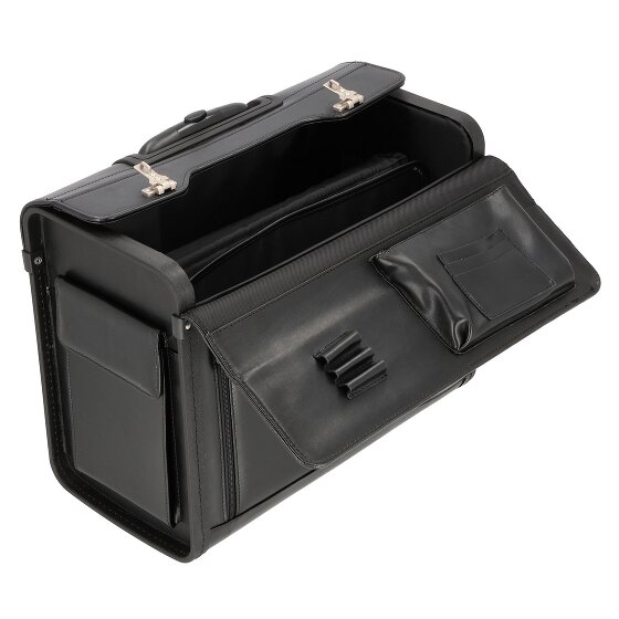 Dermata Wózek 2 kołowy skórzany na pilota 45,5 cm Komora na laptopa