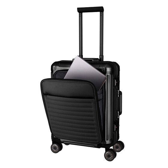 Travelite Walizka kabinowa „Next” z 4 kółkami, Aluminium, 55 cm, z przegrodą na laptopa